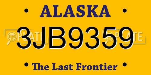 3JB9359 Alaska License Plate