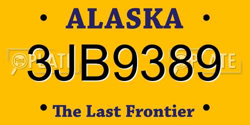 3JB9389 Alaska License Plate