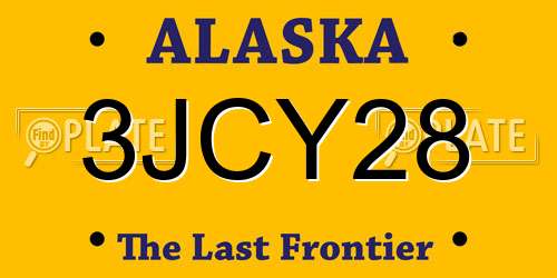 3JCY28 Alaska License Plate