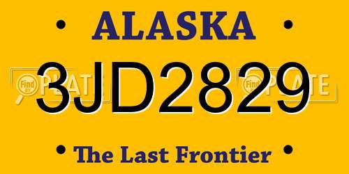 3JD2829 Alaska License Plate