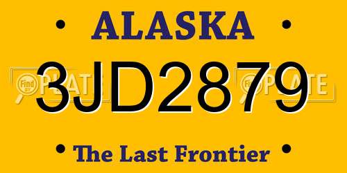 3JD2879 Alaska License Plate