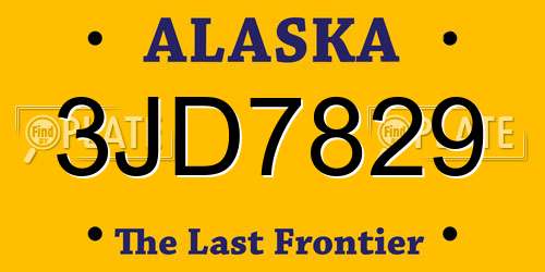 3JD7829 Alaska License Plate
