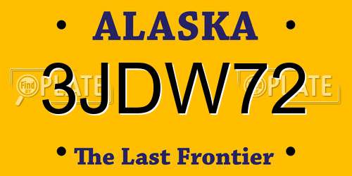 3JDW72 Alaska License Plate