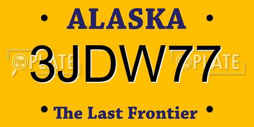 3JDW77 Alaska License Plate