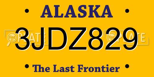 3JDZ829 Alaska License Plate