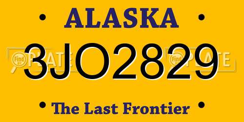 3JO2829 Alaska License Plate