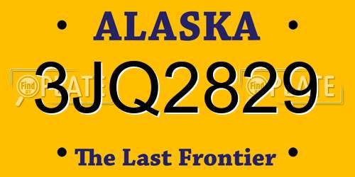 3JQ2829 Alaska License Plate