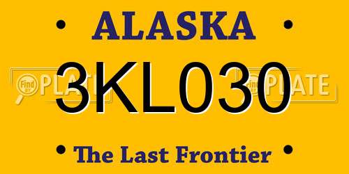 3KL030 Alaska License Plate