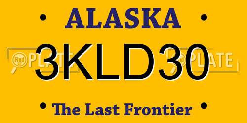 3KLD30 Alaska License Plate