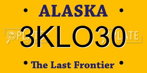 3KLO30 Alaska License Plate