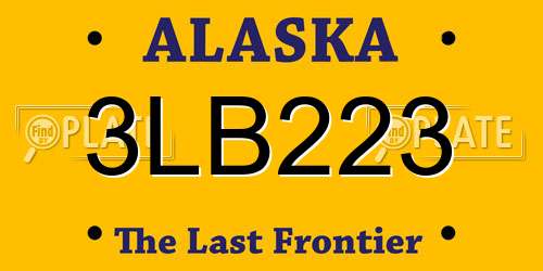 3LB223 Alaska License Plate