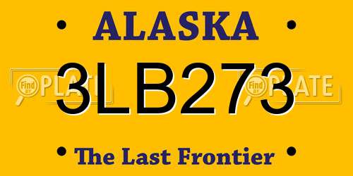 3LB273 Alaska License Plate