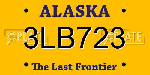 3LB723 Alaska License Plate