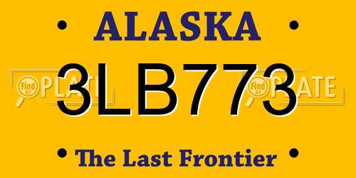 3LB773 Alaska License Plate