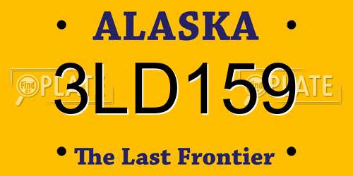 3LD159 Alaska License Plate