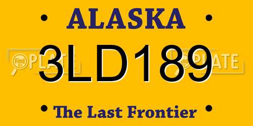 3LD189 Alaska License Plate