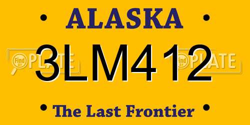 3LM412 Alaska License Plate