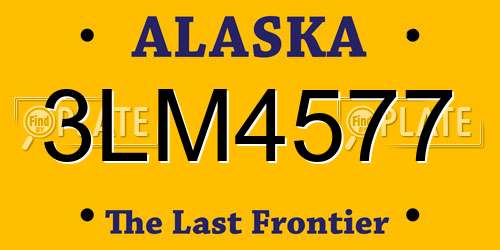 3LM4577 Alaska License Plate