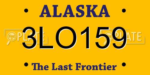 3LO159 Alaska License Plate