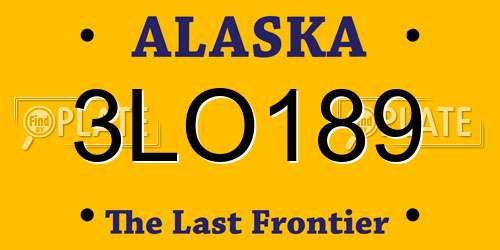 3LO189 Alaska License Plate