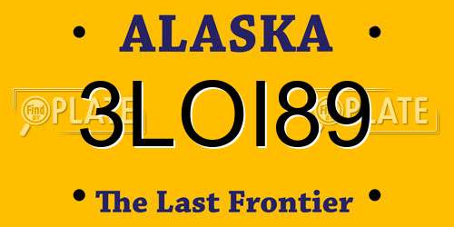 3LOI89 Alaska License Plate