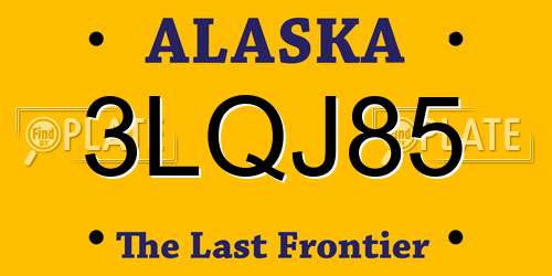 3LQJ85 Alaska License Plate