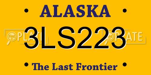 3LS223 Alaska License Plate