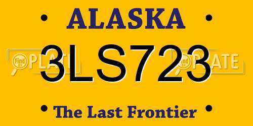 3LS723 Alaska License Plate