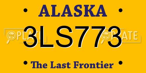 3LS773 Alaska License Plate