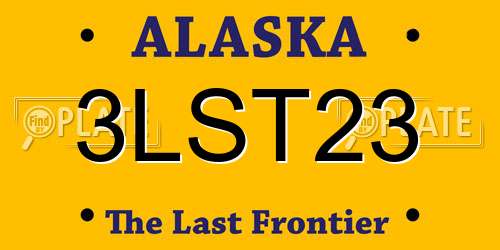 3LST23 Alaska License Plate