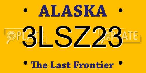 3LSZ23 Alaska License Plate