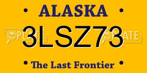 3LSZ73 Alaska License Plate