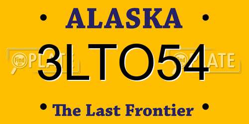 3LTO54 Alaska License Plate
