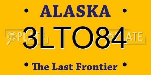 3LTO84 Alaska License Plate
