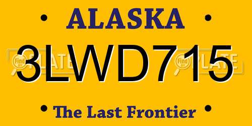 3LWD715 Alaska License Plate