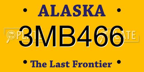 3MB466 Alaska License Plate