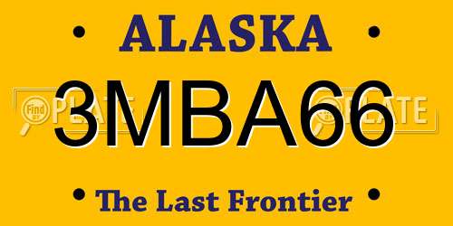 3MBA66 Alaska License Plate