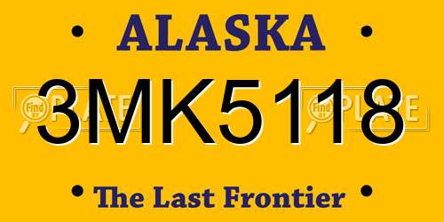 3MK5118 Alaska License Plate