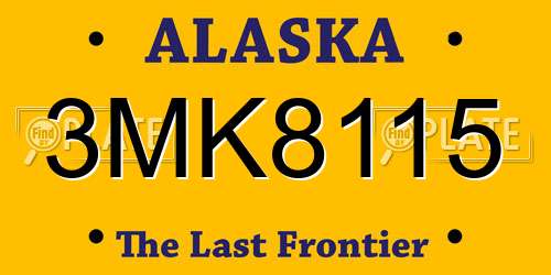 3MK8115 Alaska License Plate