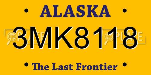3MK8118 Alaska License Plate
