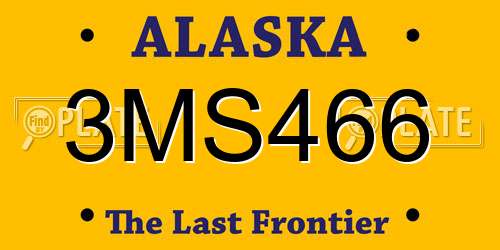 3MS466 Alaska License Plate