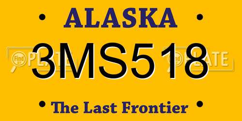 3MS518 Alaska License Plate