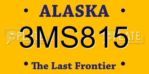 3MS815 Alaska License Plate