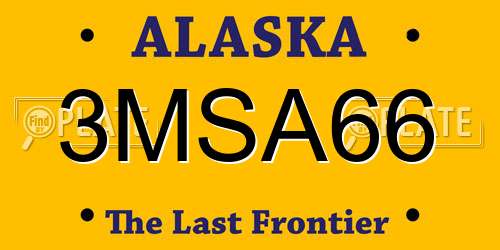 3MSA66 Alaska License Plate