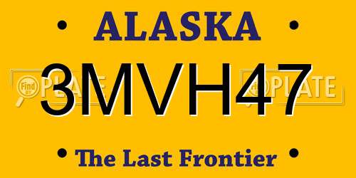 3MVH47 Alaska License Plate