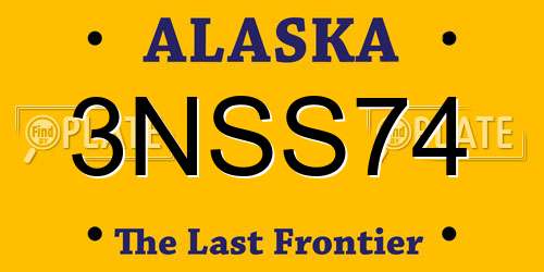 3NSS74 Alaska License Plate