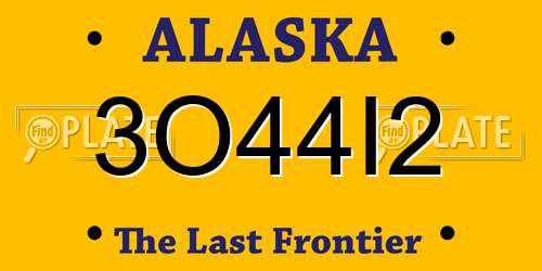 3O44I2 Alaska License Plate