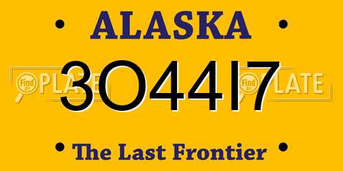 3O44I7 Alaska License Plate