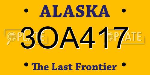 3OA417 Alaska License Plate