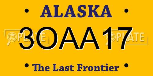 3OAA17 Alaska License Plate